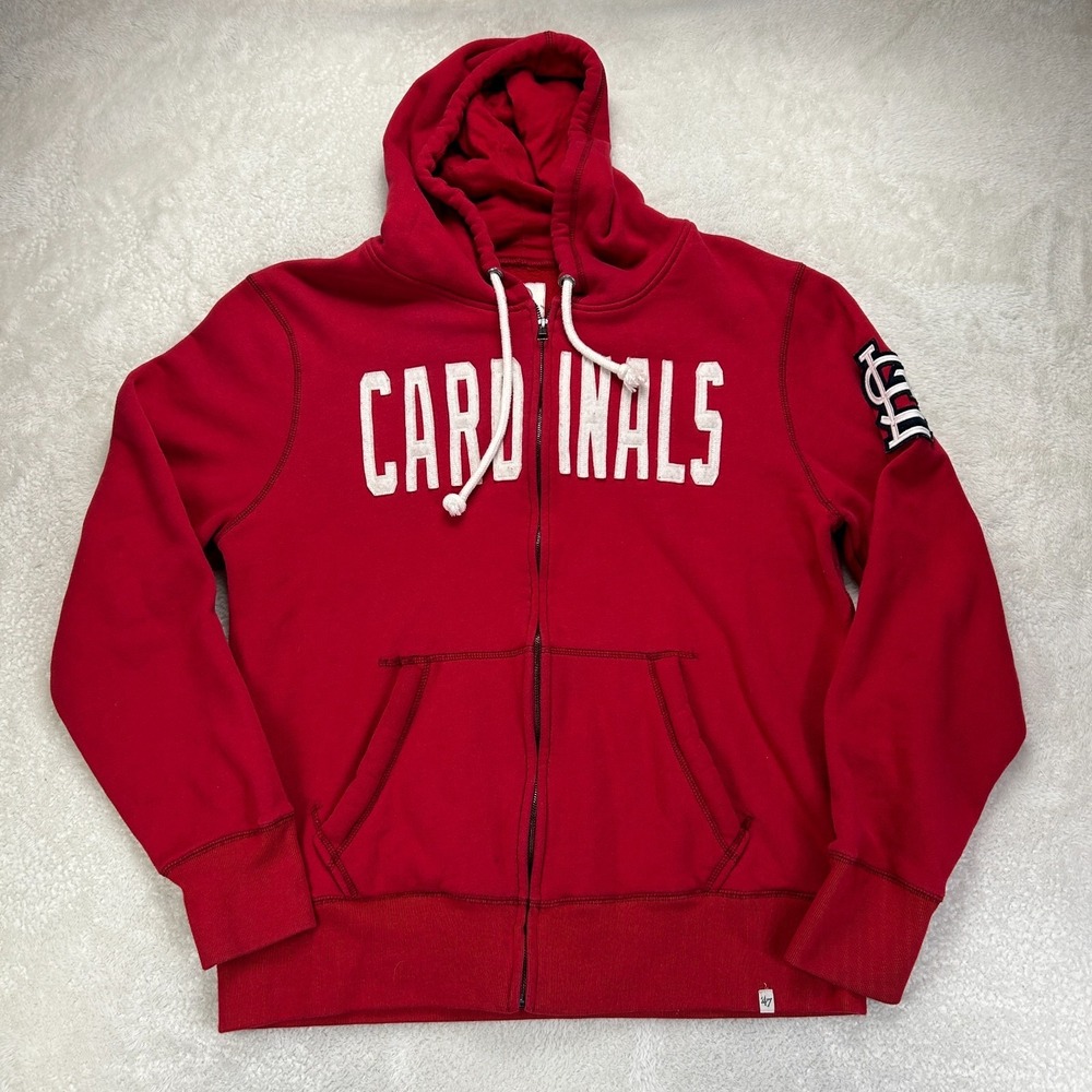 Forty Seven Brand '47 St. Louis Cardinals Hooded Sweatshirt Mens XL Red Full Zip